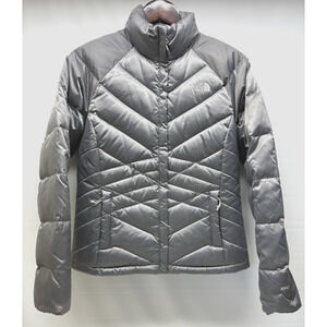 THE NORTH FACE 550 Womens Small Silver Gray Quilted Goose Down Jacket